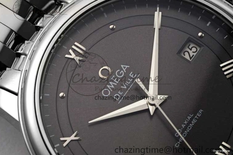 0213 De Ville SS DIWF 1:1 Best Edition Gray Dial SS Markers on SS Bracelet MIYOTA FlexibleFit 7851